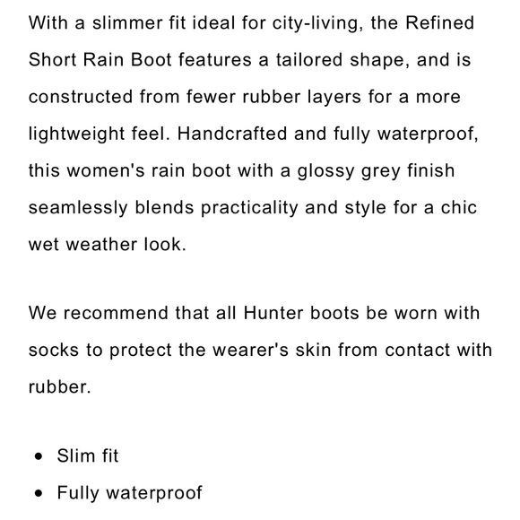 HUNTER ORIGINAL SHORT GREY GLOSS RAIN BOOTS NWOT - Picture 7 of 8